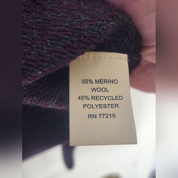 Joseph Abboud XL Burgundy/Gray MERINO WOOL Blend 1/4 Zip Knit Lslv Men Sweater - Picture 4 of 8